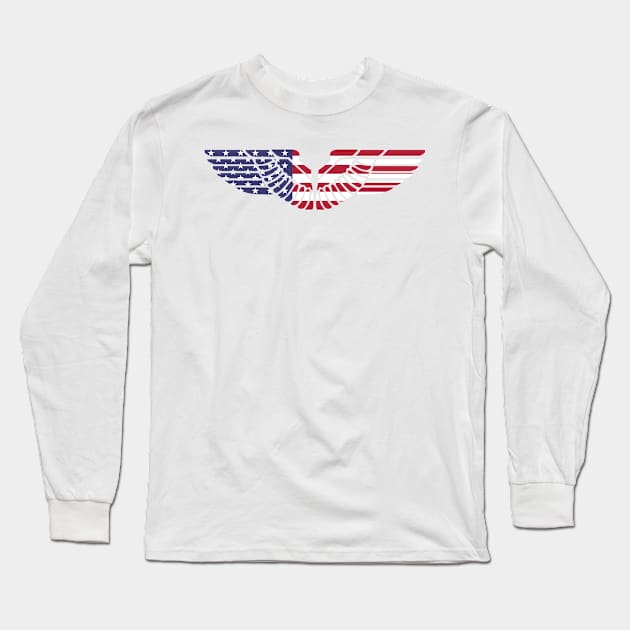 betsy ross flag wings Long Sleeve T-Shirt by alialbadr